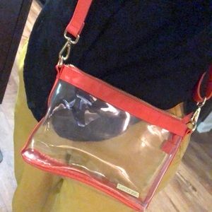 Clear, transparent crossbody purse